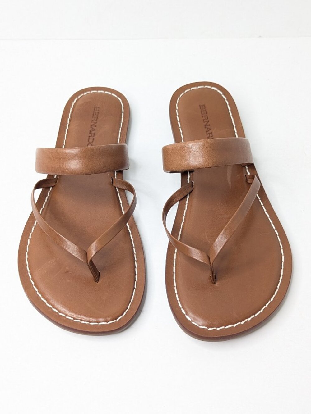 Bernardo Leia Flat Sandals Antique Brown Leather Womens 10 - Picture 3 of 7